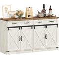 hzuaneri sideboard buffetschrank mit 2 schublade 4 tueren kuechenschrank landhausstil kueche wohnzimmer 40 x 140 x 80 cm vintageweiss-honigbraun sc94814x