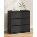 kommode schwarz mit 3 schubladen schmale schubladenkommode fuer schlafzimmer wohnzimmer und flur moderner schubladenschrank als aufbewahrungsschrank oder sideboard 70x40x75 cm