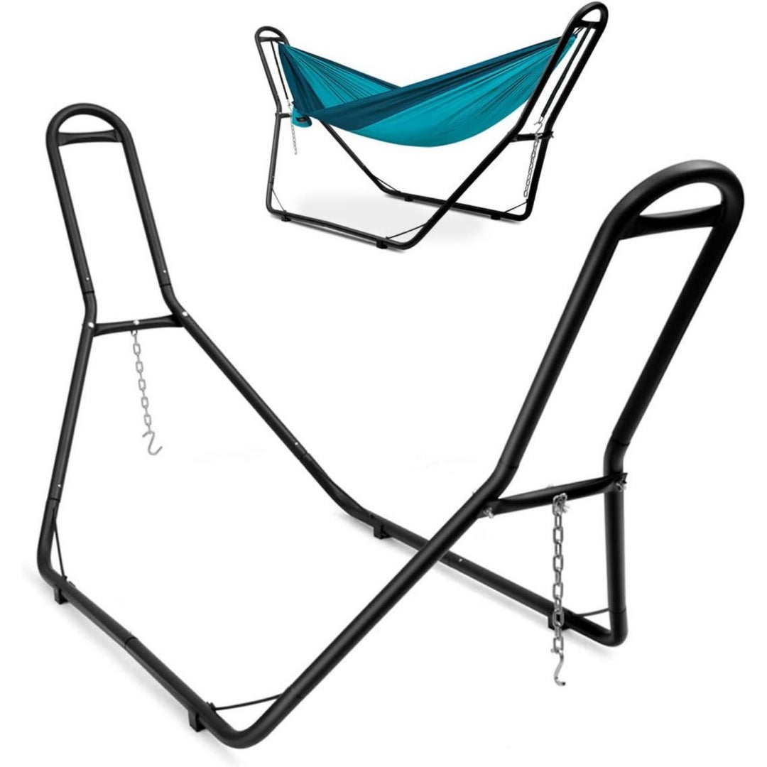 haengemattengestell metall haengemattenstaender outdoor bis 200kg belastbar passend fuer haengematten von 275m bis 36m haengematte gestell xxl fuer garten hof balkon terrasse schwarz