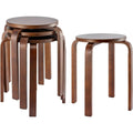 4er set holz esszimmerhocker stapelbare sitzhocker aus massivholz mit rutschfesten pads robuste kuechenstuehle fuer esszimmer bar klassenzimmer und home-bereich braun