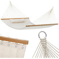 zolta haengematte mit kissen zum aufhaengen - mehrpersonen fuer 2 personen 200 x 140 cm belastbarkeit bis 200 kg fuer terrasse balkon garten outdoor camping beige boho streifen