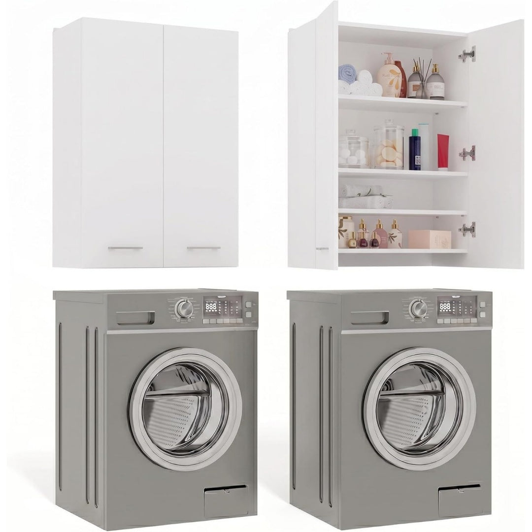 badezimmerschrank haengend badezimmer haengeschrank mit 4 regalen pola aufbewahrungsschrank wandschrank badschrank wandmontiert 2 tueren zwei offene regalboeden weiss 30x64x90 cm