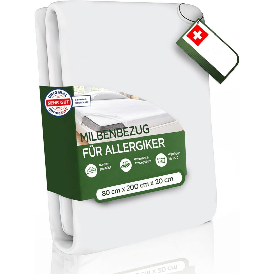 welldora premium milbenschutzbezug matratzen 80x200x20 allergiker matratzenschoner fachaerztlich getestet encasing mit reissverschluss allergiker bettwaesche 80 x 200 x 20 cm