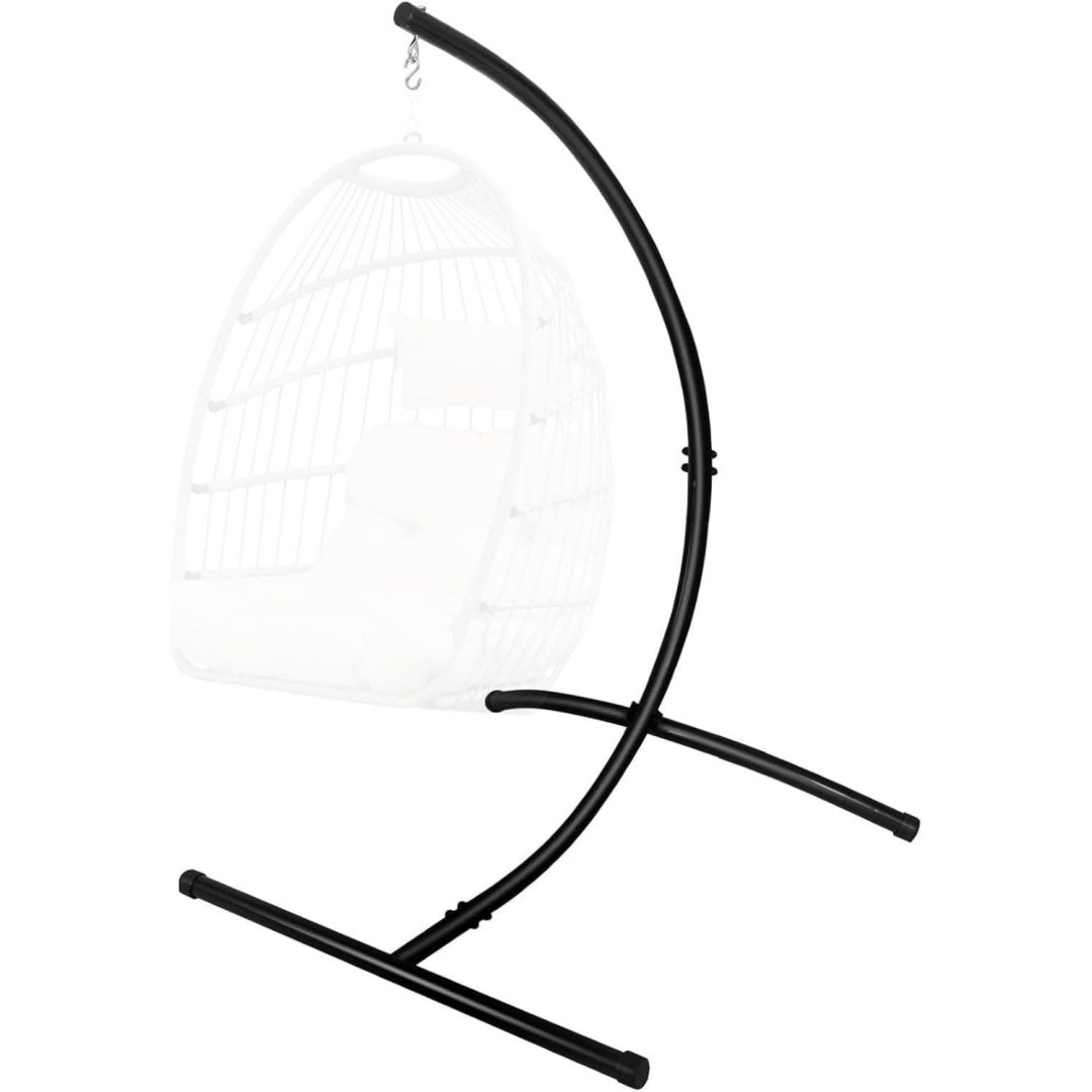 haengesessel gestell c-form stand fuer haengematte ei-schaukelstuhl metallgestell fuer innen aussen traglast 158kg nur gestell ohne sessel