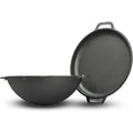 4bigfun gusseisen kazan 12 l schwenktopf kasan mit deckel-bratpfanne wokpfanne grill cast iron campingtopf kessel asia wok traditioneller gusstopf grillwok