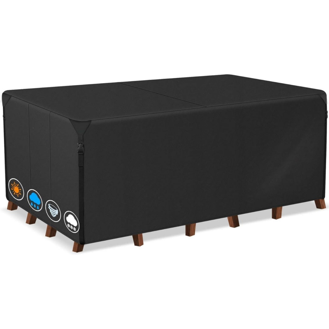 zettum abdeckung fuer gartenmoebel 242 x 182 x 100 cm gartentisch abdeckung 600d oxford polyurethan moebbelsets abdeckhaube wasserdichtes heavy duty rechteck schutzhuelle fuer loungemoebel terrassenmoebel