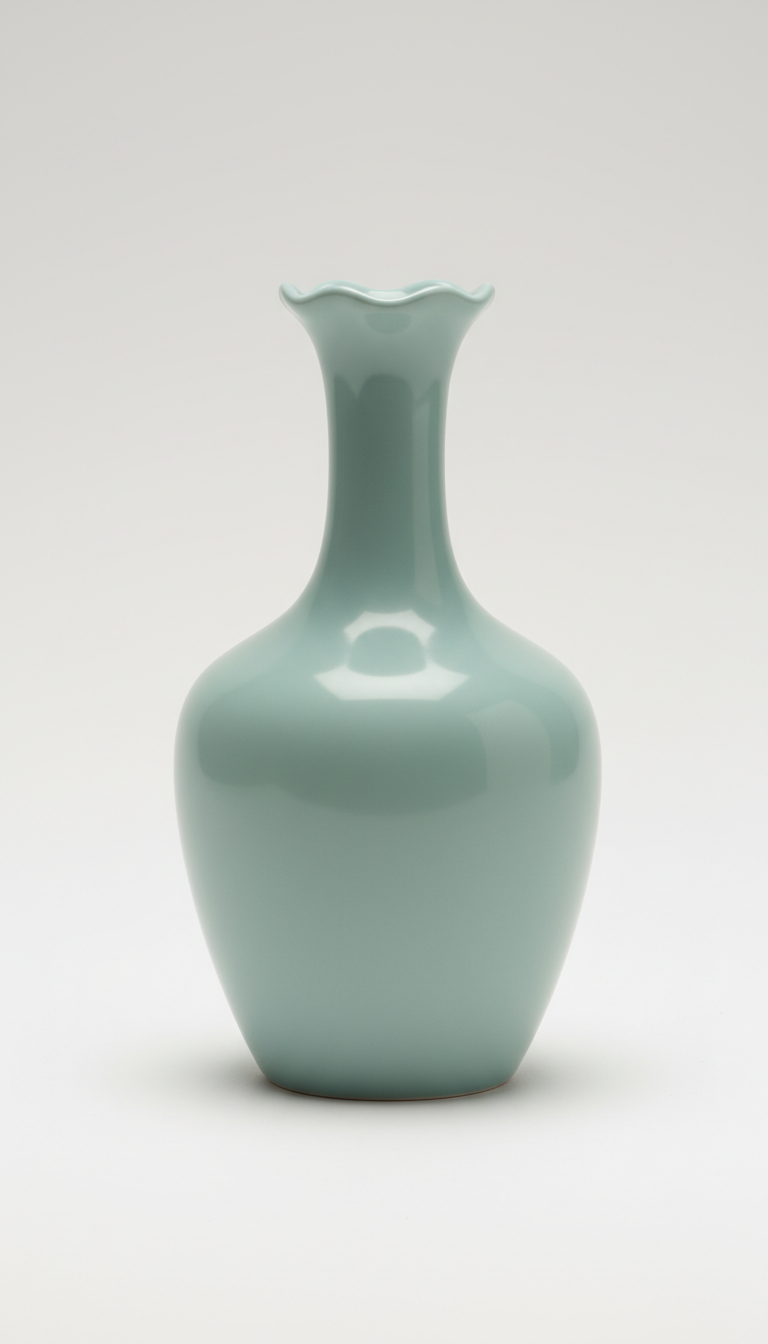 Porzellanvase mit Farbakzent